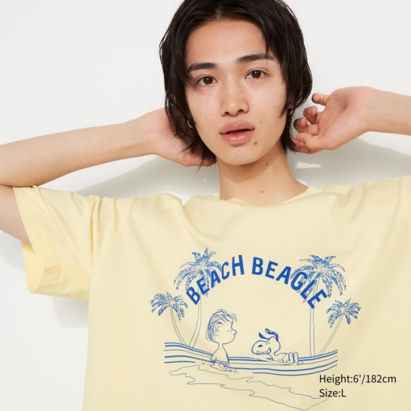 Uniqlo Peanuts Hawaii UT Short Sleeve レディース Tシャツ 黄色 | 2114148