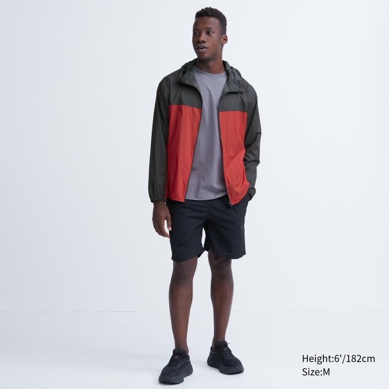 Uniqlo Pocketable Uv Protection 3d Cut Color Block メンズ パーカージャケット 赤 | 4114964