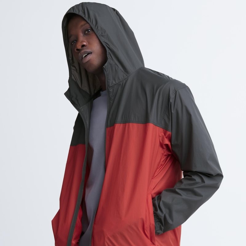Uniqlo Pocketable Uv Protection 3d Cut Color Block メンズ パーカージャケット 赤 | 4114964