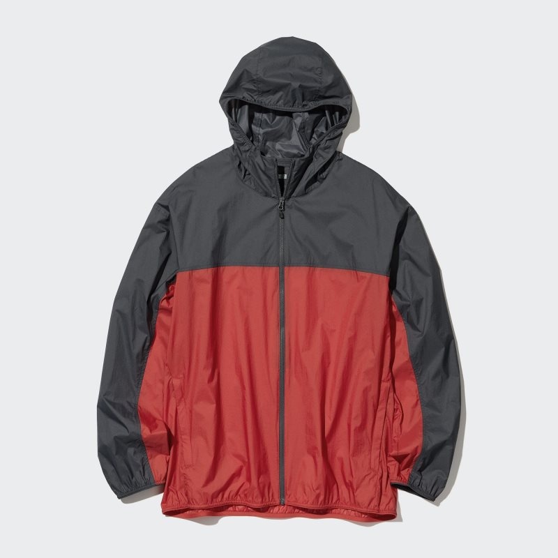 Uniqlo Pocketable Uv Protection 3d Cut Color Block メンズ パーカージャケット 赤 | 4114964