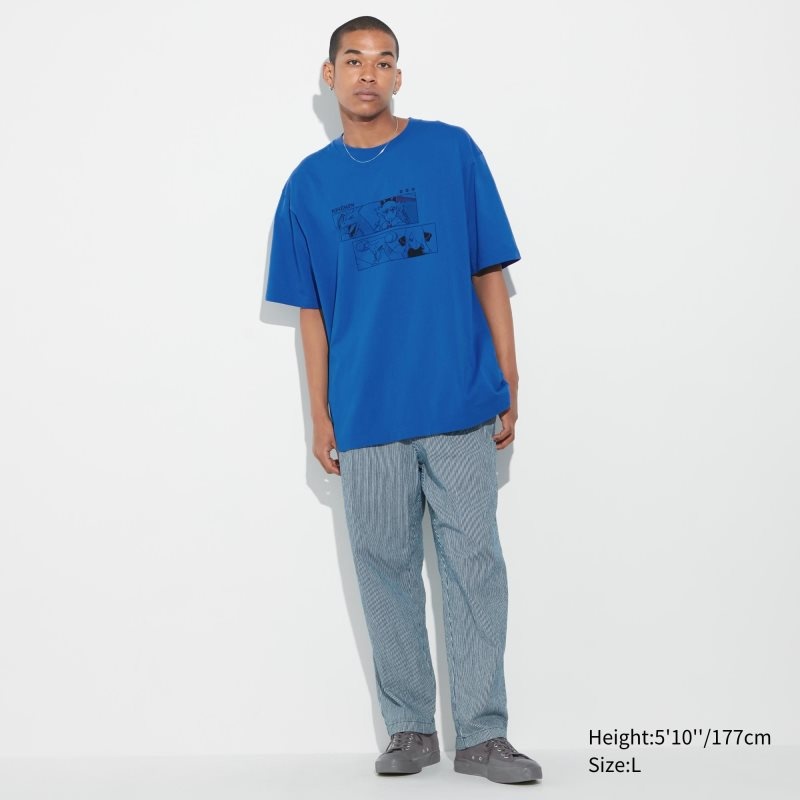 Uniqlo Pokémon Masters Ex Ut Oversized Short-sleeve Graphic メンズ Tシャツ 青 | 6692065