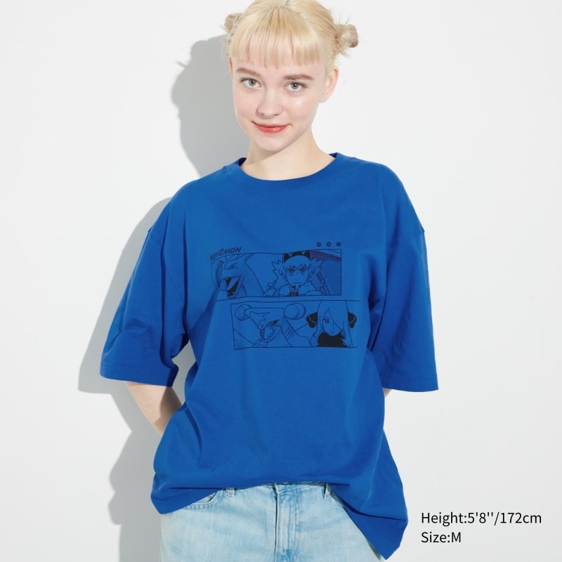 Uniqlo Pokémon Masters Ex Ut Oversized Short-sleeve Graphic メンズ Tシャツ 青 | 6692065