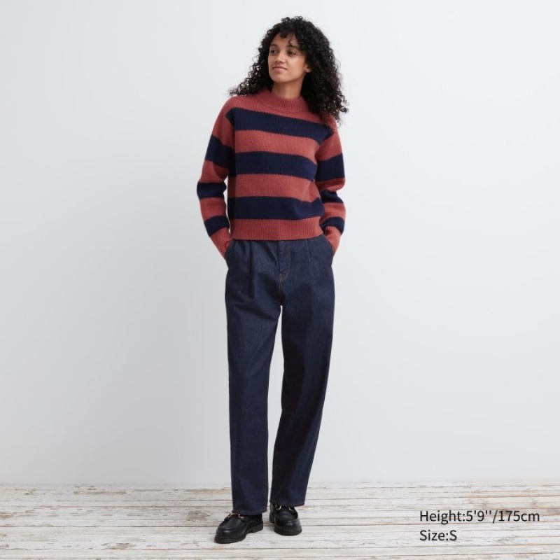 Uniqlo Premium Lambswool Long-Sleeve レディース セーター 赤 | 182799