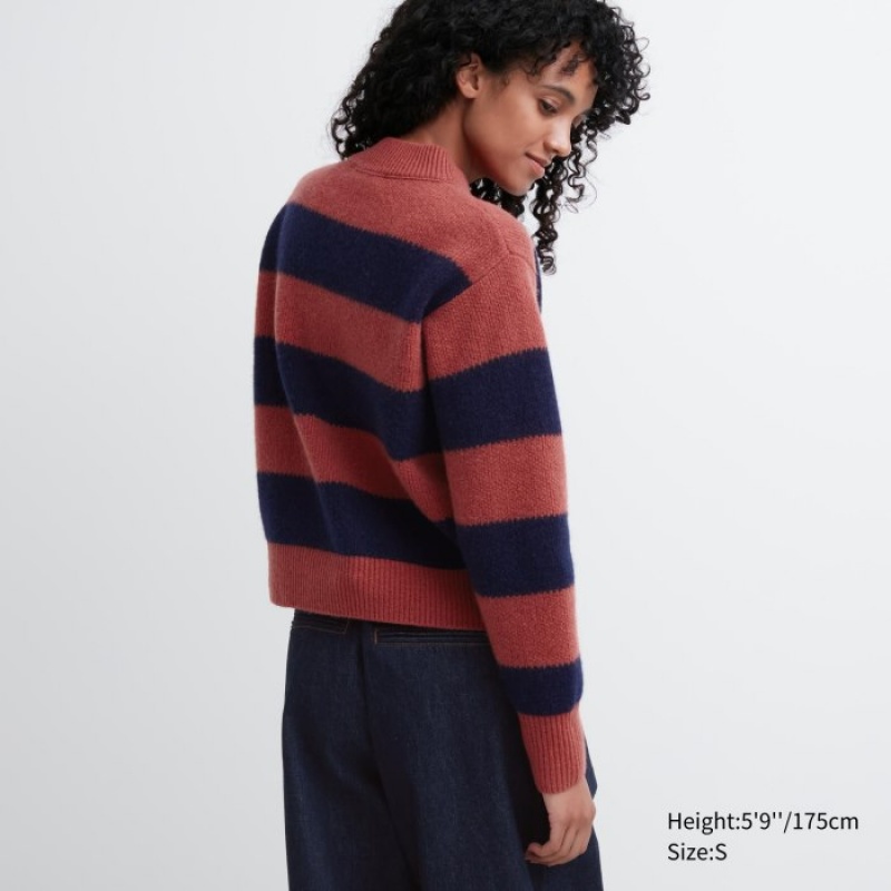 Uniqlo Premium Lambswool Long-Sleeve レディース セーター 赤 | 182799