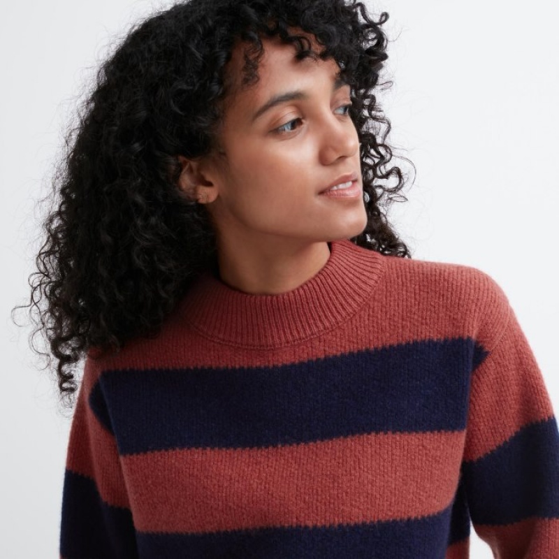 Uniqlo Premium Lambswool Long-Sleeve レディース セーター 赤 | 182799