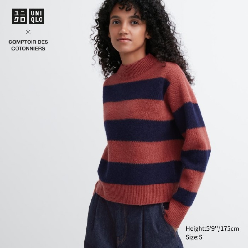 Uniqlo Premium Lambswool Long-Sleeve レディース セーター 赤 | 182799