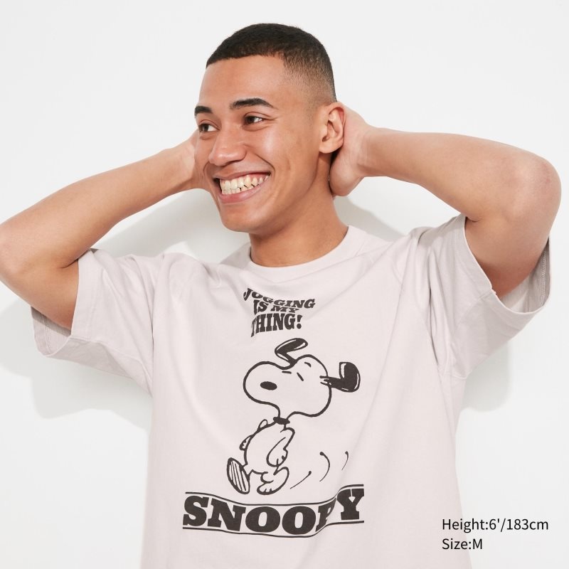 Uniqlo Retro Peanuts Ut Oversized Short-sleeve Graphic メンズ Tシャツ 白 | 7226700