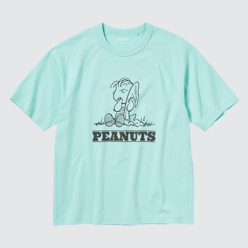 Uniqlo Retro Peanuts Ut Oversized Short-sleeve Graphic メンズ Tシャツ 青 | 354963