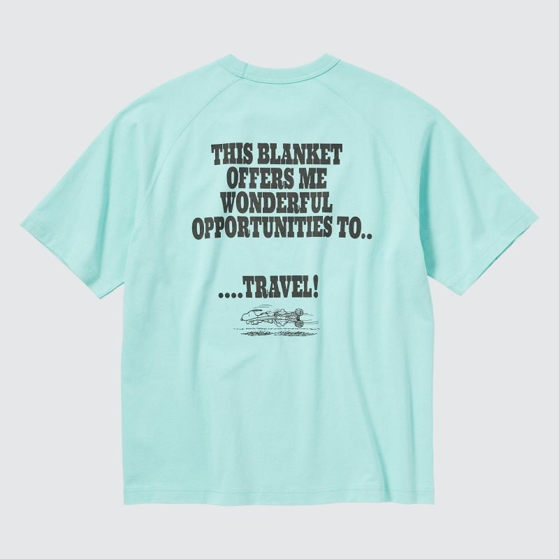 Uniqlo Retro Peanuts Ut Oversized Short-sleeve Graphic メンズ Tシャツ 青 | 354963