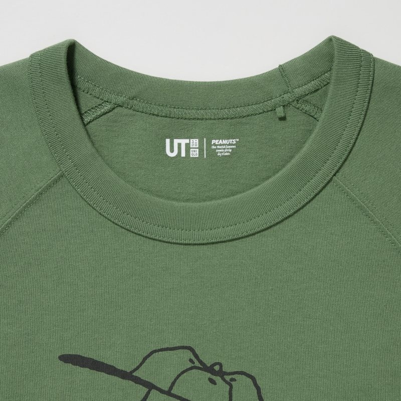 Uniqlo Retro Peanuts Ut Oversized Short-sleeve Graphic メンズ Tシャツ 緑 | 4983222