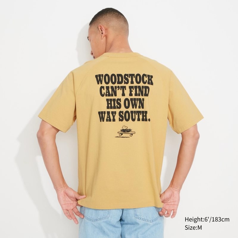 Uniqlo Retro Peanuts Ut Oversized Short-sleeve Graphic メンズ Tシャツ 黄色 | 6425689