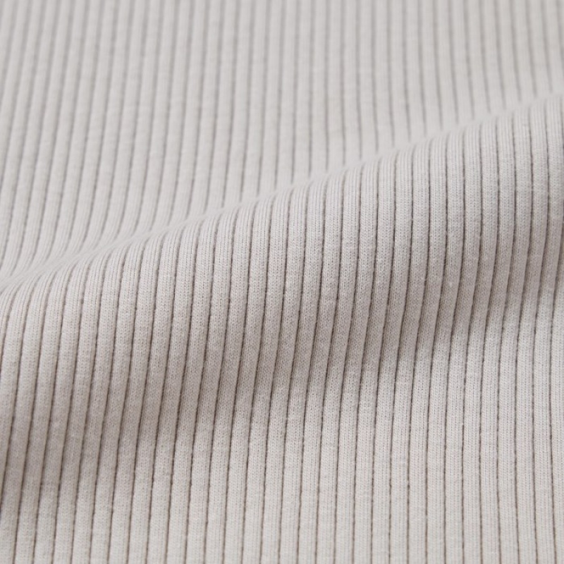 Uniqlo Ribbed High Neck Long-Sleeve レディース Tシャツ 紫 | 9591574