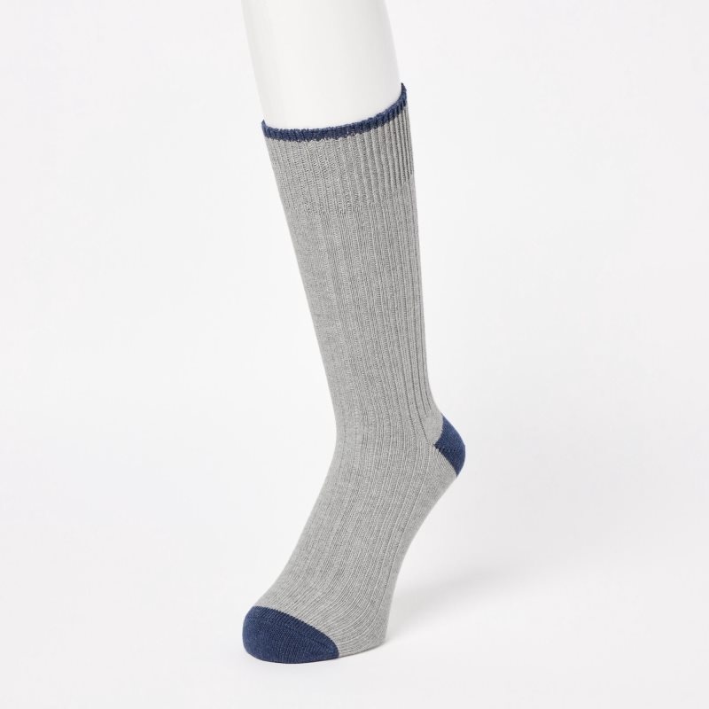 Uniqlo Ribbed メンズ ソックス グレー | 1718524