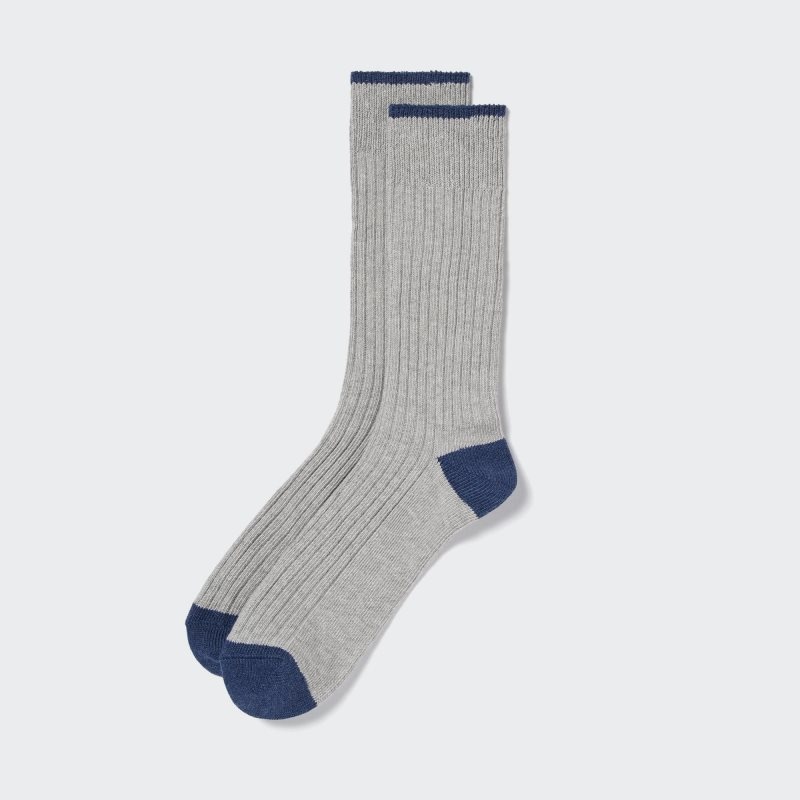 Uniqlo Ribbed メンズ ソックス グレー | 1718524