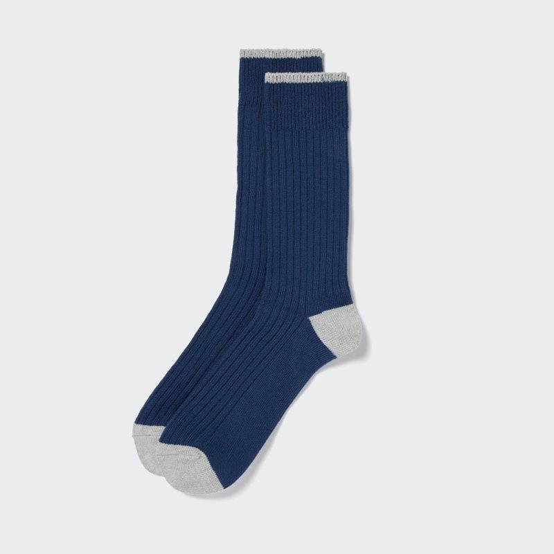 Uniqlo Ribbed メンズ ソックス 青 | 8690815