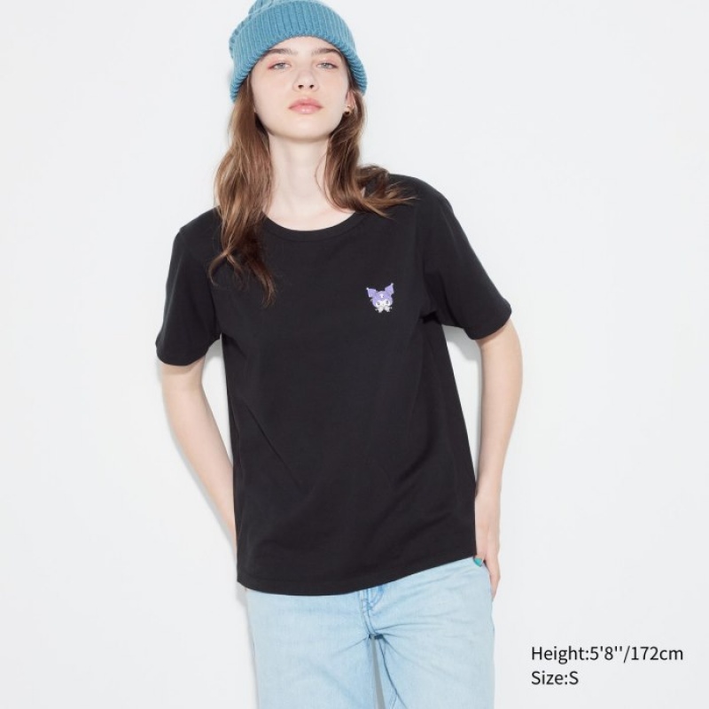 Uniqlo Sanrio characters UT Short-Sleeve レディース Tシャツ 黒 | 6014252