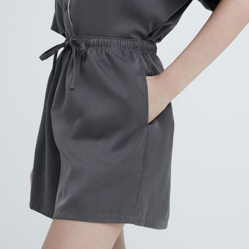 Uniqlo Satin Short-Sleeves レディース パジャマ グレー | 1822526