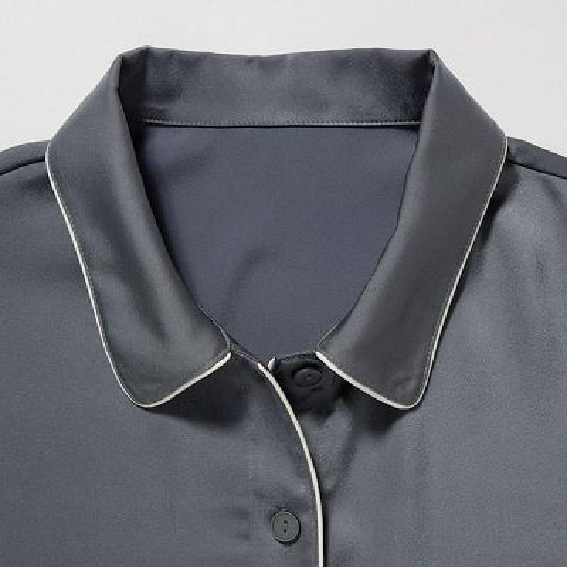 Uniqlo Satin Short-Sleeves レディース パジャマ グレー | 1822526