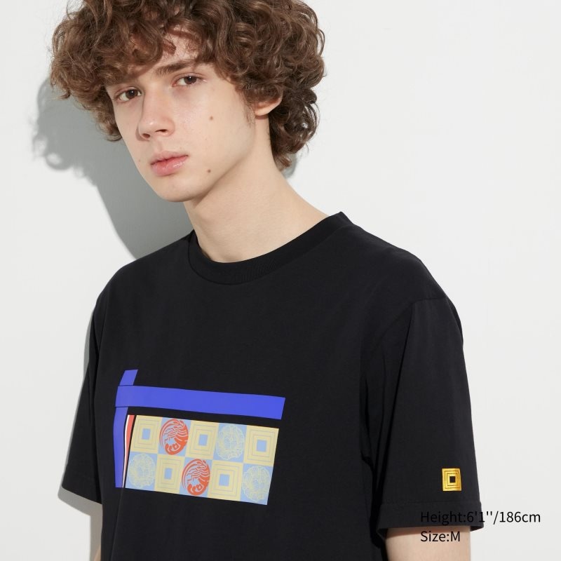 Uniqlo Shochiku Kabuki Ut Short-sleeve Graphic メンズ Tシャツ 黒 | 5415895