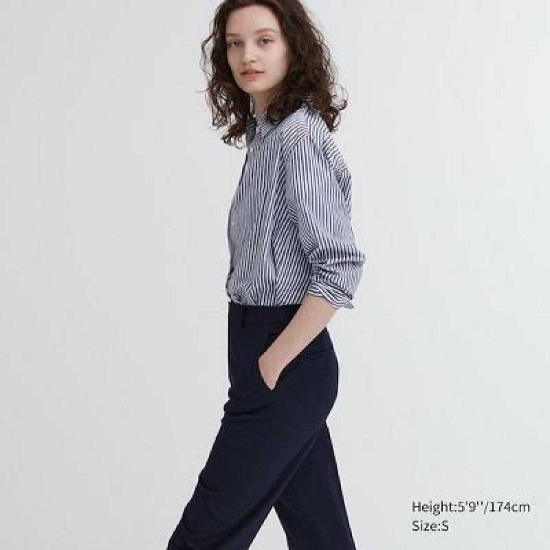 Uniqlo Smart Ankle (2-Way Stretch, Tall) レディース パンツ グレー | 8570532