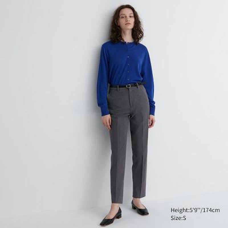 Uniqlo Smart Ankle (2-Way Stretch, Tall) レディース パンツ グレー | 8570532