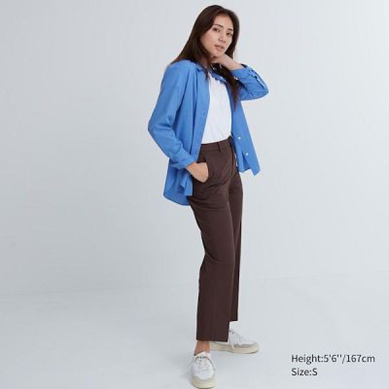 Uniqlo Smart Ankle (2-Way Stretch) レディース パンツ ブラウン | 2364755