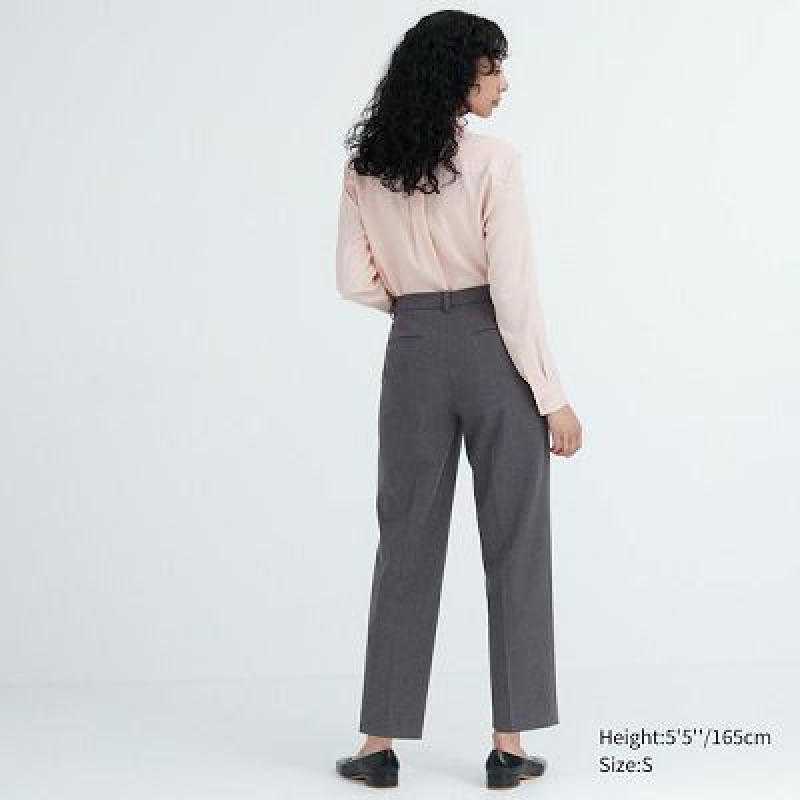 Uniqlo Smart Ankle (2-Way Stretch) レディース パンツ グレー | 7639509