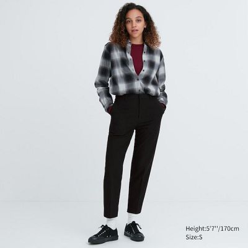 Uniqlo Smart Brushed Ankle レディース パンツ 黒 | 5802278