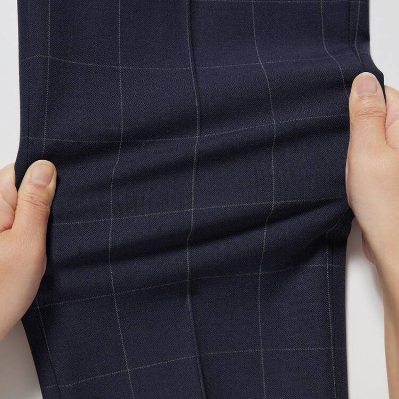 Uniqlo Smart Patterned Ankle Length メンズ パンツ ネイビー | 7116751