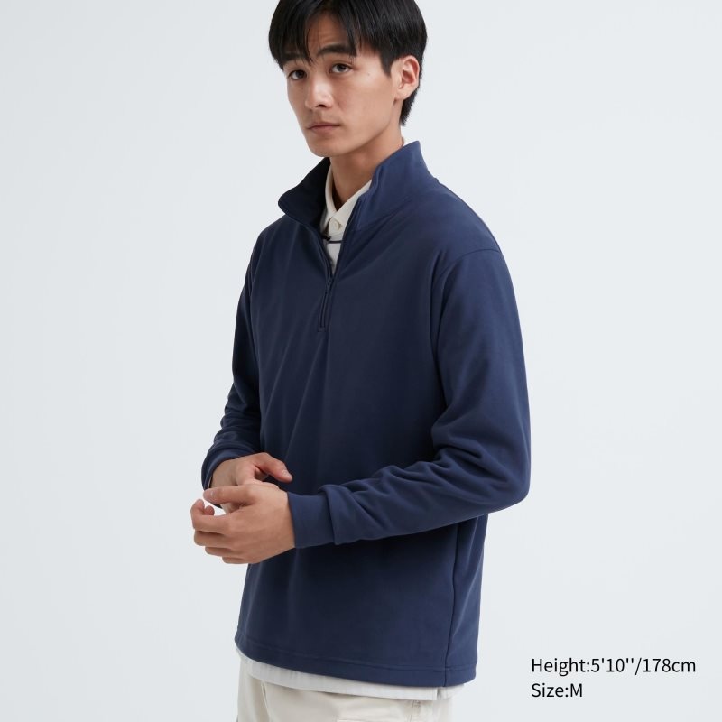 Uniqlo Smooth Fleece Half-zip メンズ Tシャツ 青 | 7145048