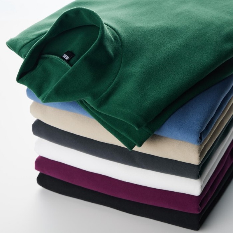 Uniqlo Smooth Fleece Mock Neck Long-Sleeve レディース Tシャツ 紫 | 1801916