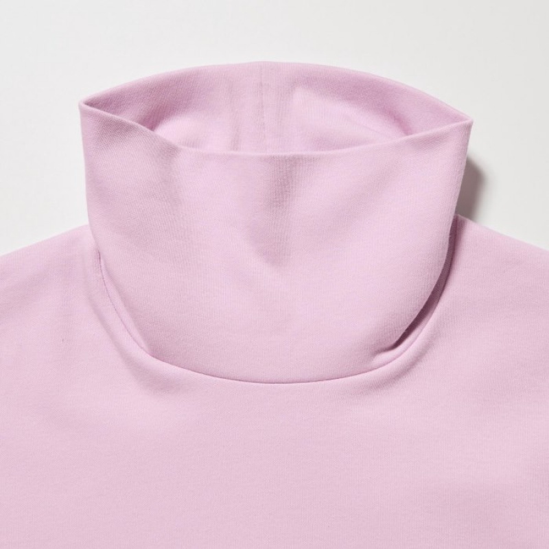 Uniqlo Smooth Stretch Cotton Turtleneck Long-Sleeve レディース Tシャツ ピンク | 9650170