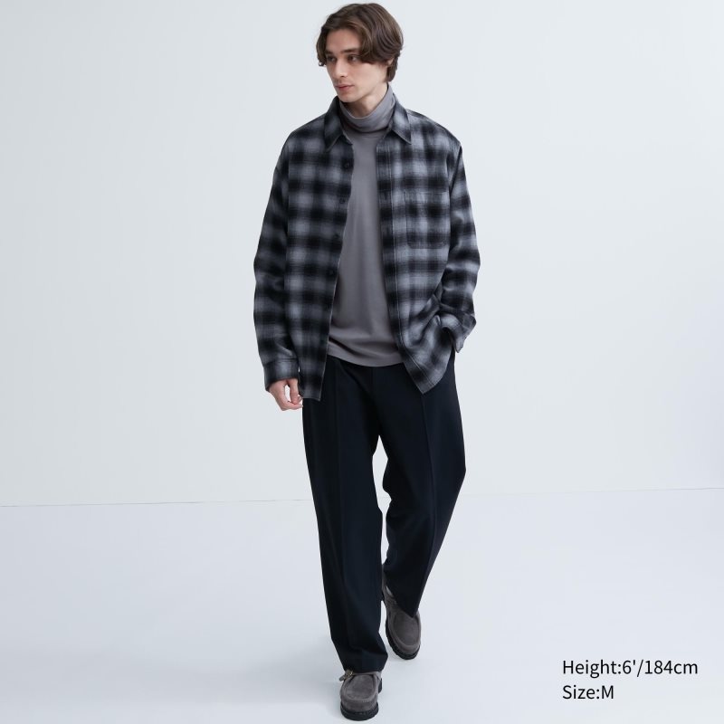 Uniqlo Soft Brushed Turtleneck Long-sleeve メンズ Tシャツ 黒 | 5351785