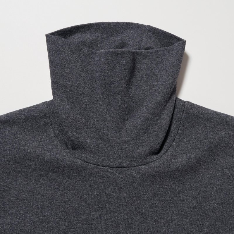 Uniqlo Soft Brushed Turtleneck Long-sleeve メンズ Tシャツ 黒 | 5351785