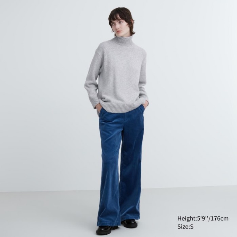 Uniqlo Soft Knit High Neck Long-Sleeve レディース セーター グレー | 3816964
