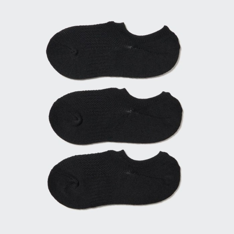 Uniqlo Sport Footsies (3 Pairs) レディース ソックス 黒 | 4292536