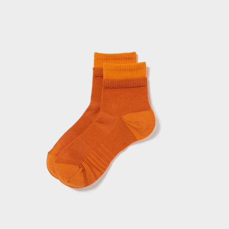 Uniqlo Sports Layered Half メンズ ソックス オレンジ | 9088769
