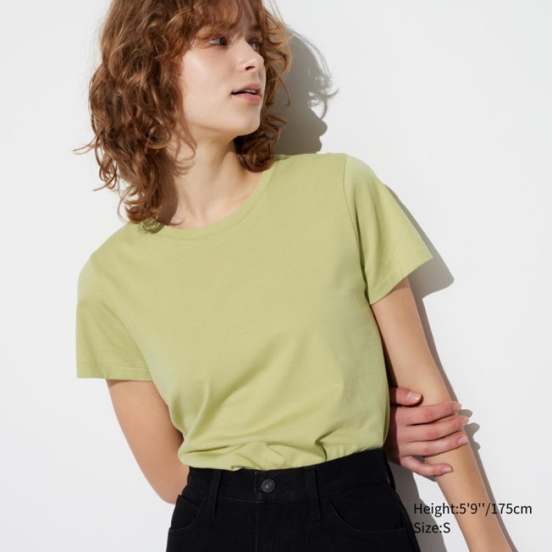 Uniqlo Supima Cotton Crew Neck Short Sleeve レディース Tシャツ 黄色 | 2270898
