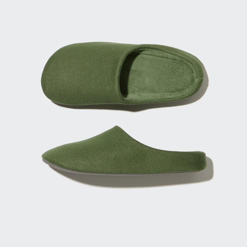 Uniqlo Sweat Jersey Rubber Sole メンズ スリッパ 緑 | 325936