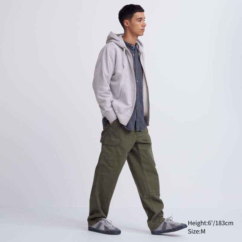 Uniqlo Sweat Long-sleeve Full-zip メンズ パーカー グレー | 5820383