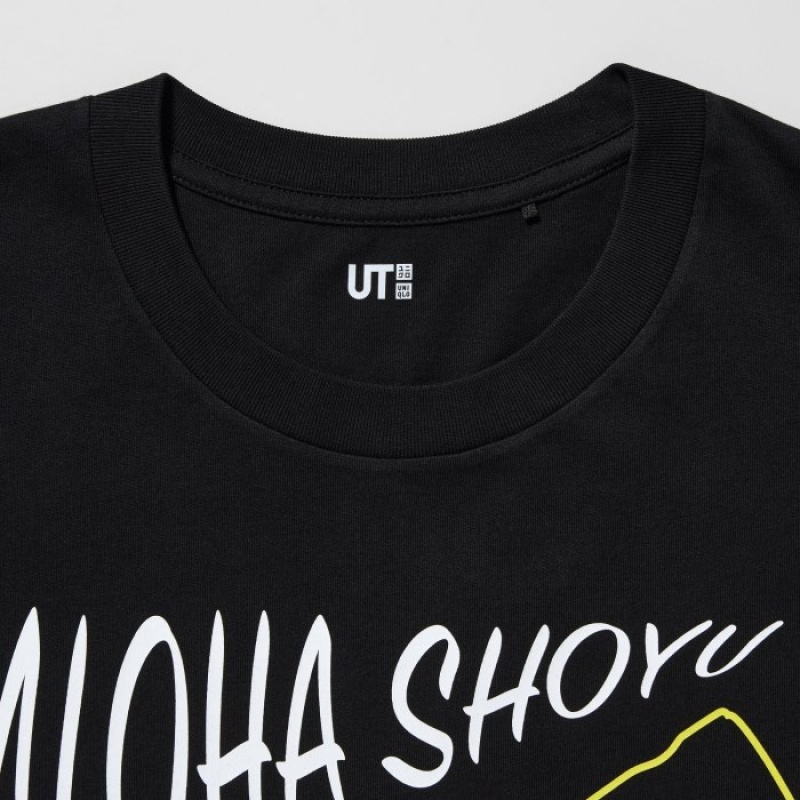 Uniqlo The Brands Hawaii UT Short-Sleeve Aloha Shoyu レディース Tシャツ 黒 | 5942405