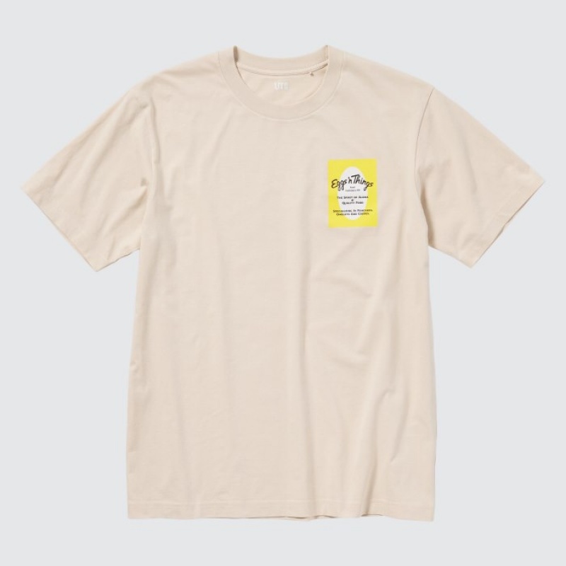 Uniqlo The Brands Hawaii UT Short-Sleeve Eggs 'n Things レディース Tシャツ ベージュ | 5215930