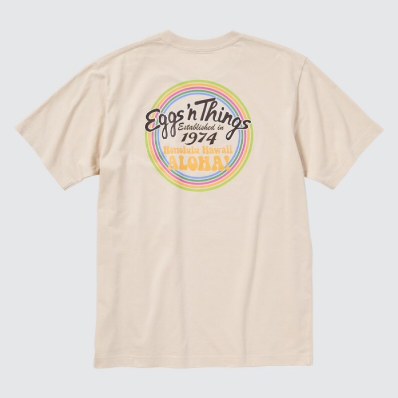 Uniqlo The Brands Hawaii UT Short-Sleeve Eggs 'n Things レディース Tシャツ ベージュ | 5215930