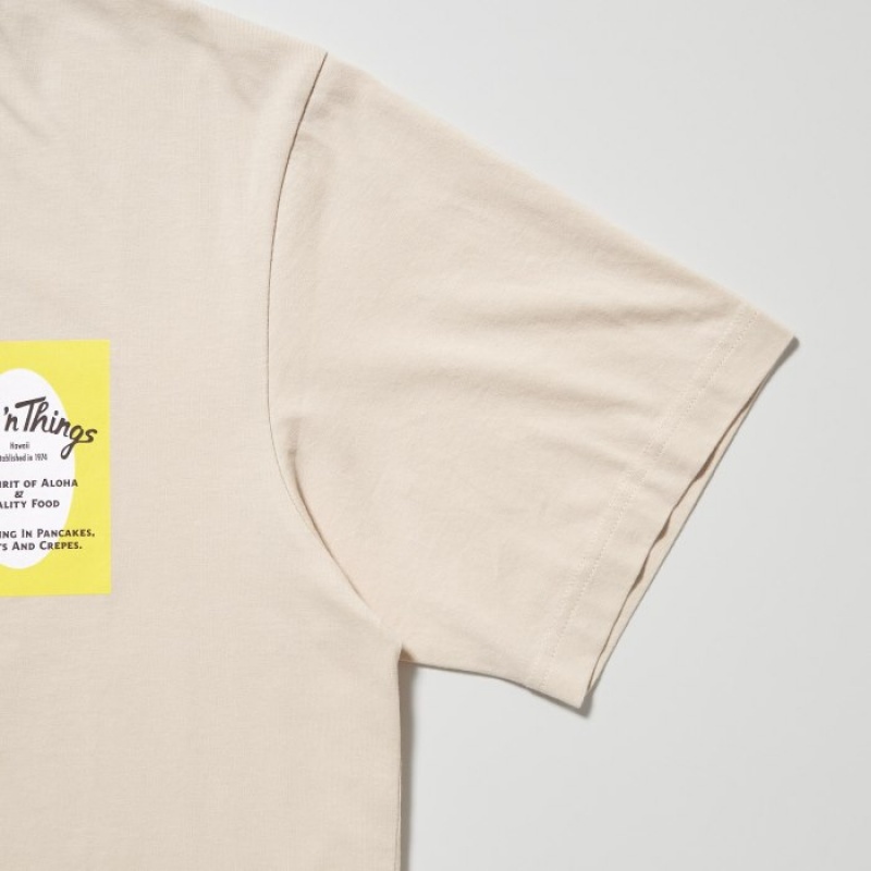 Uniqlo The Brands Hawaii UT Short-Sleeve Eggs 'n Things レディース Tシャツ ベージュ | 5215930