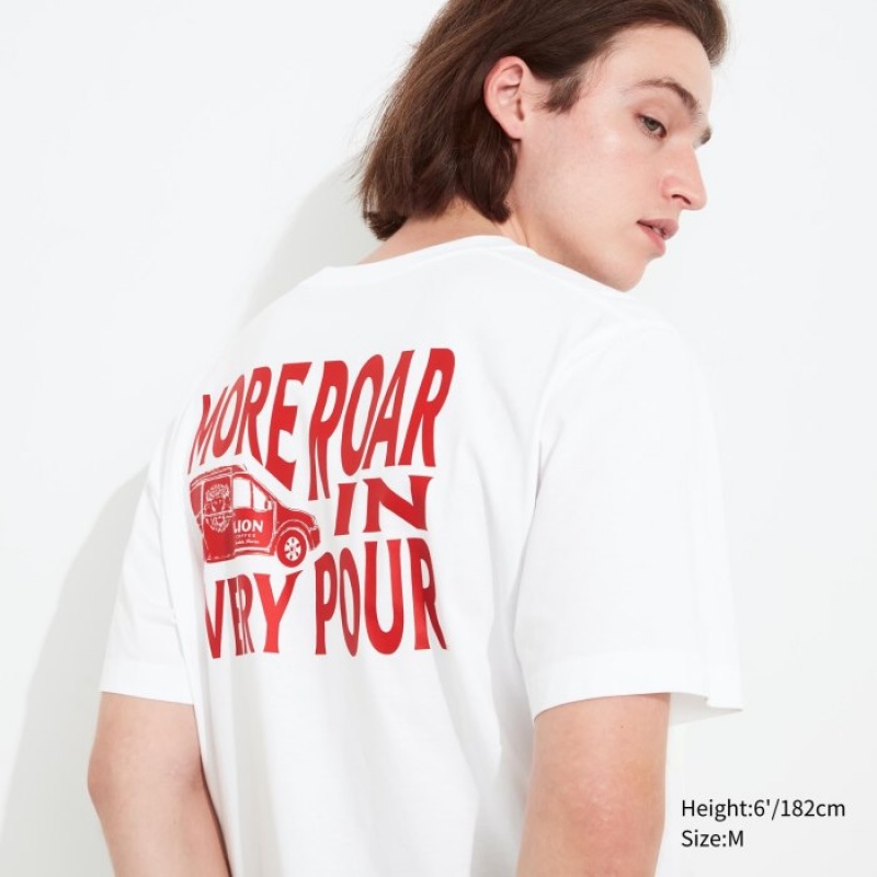 Uniqlo The Brands Hawaii UT Short-Sleeve Lion Coffee レディース Tシャツ 白 | 2237122