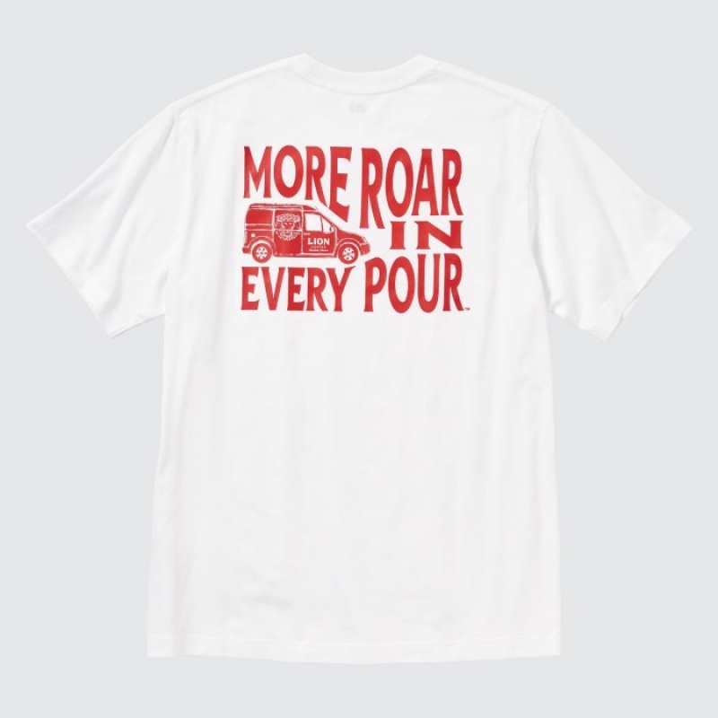 Uniqlo The Brands Hawaii UT Short-Sleeve Lion Coffee レディース Tシャツ 白 | 2237122