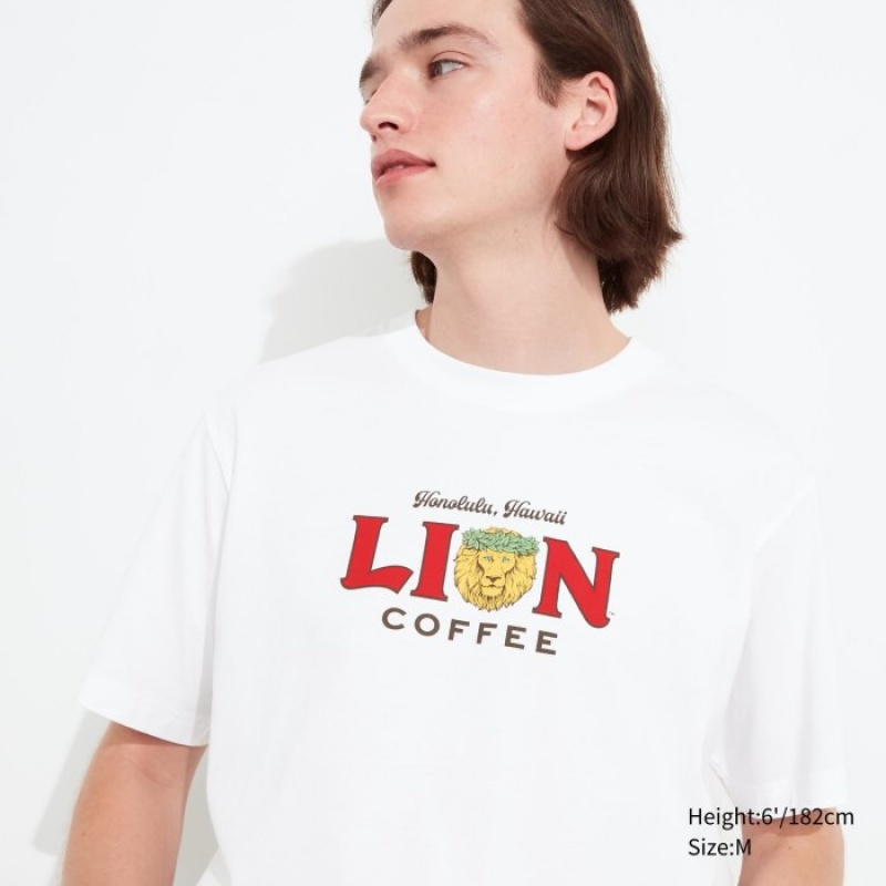 Uniqlo The Brands Hawaii UT Short-Sleeve Lion Coffee レディース Tシャツ 白 | 2237122