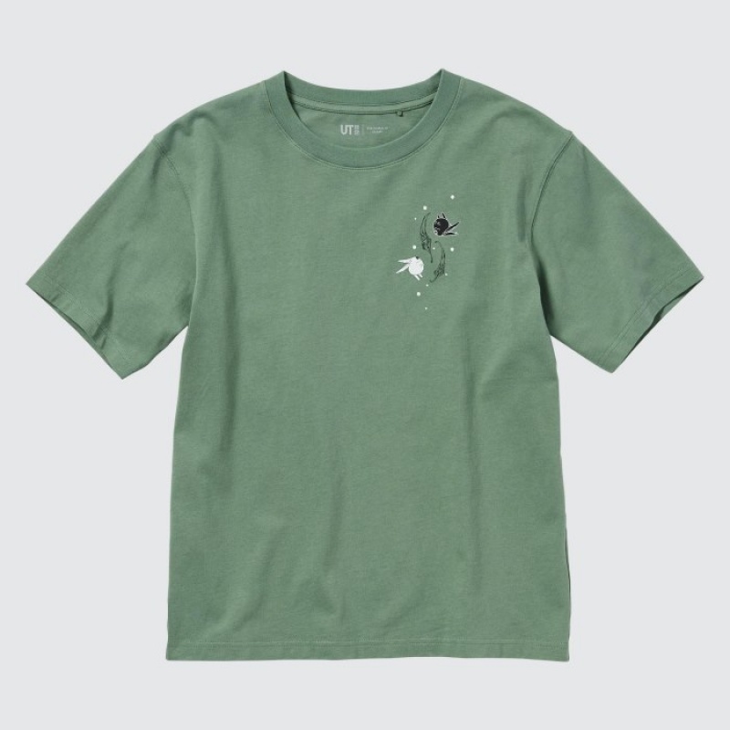 Uniqlo The World of CLAMP UT Short Sleeve レディース Tシャツ 緑 | 3879242