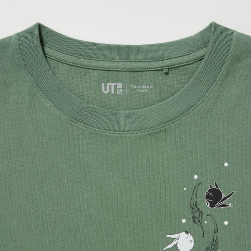 Uniqlo The World of CLAMP UT Short Sleeve レディース Tシャツ 緑 | 3879242