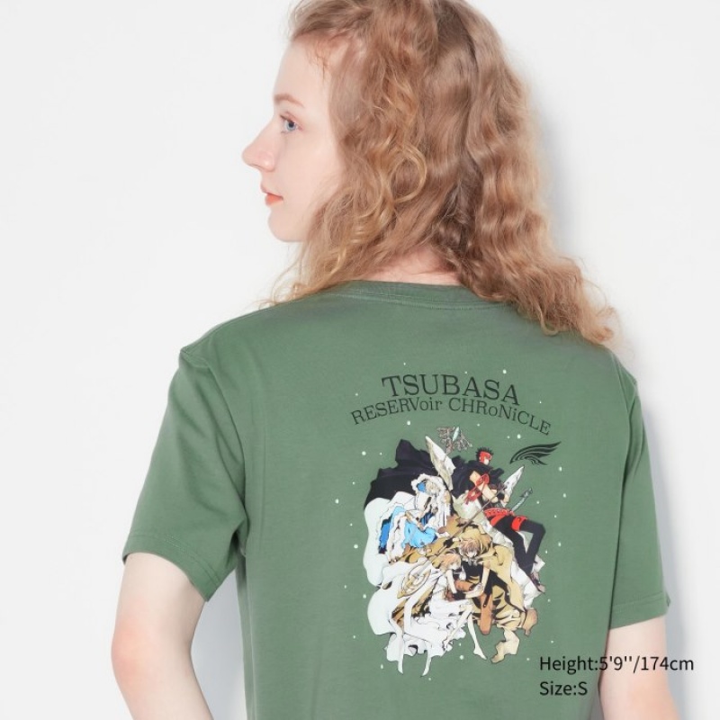 Uniqlo The World of CLAMP UT Short Sleeve レディース Tシャツ 緑 | 3879242